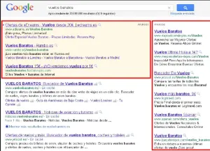 SEM Campaña google resultado de búsqueda